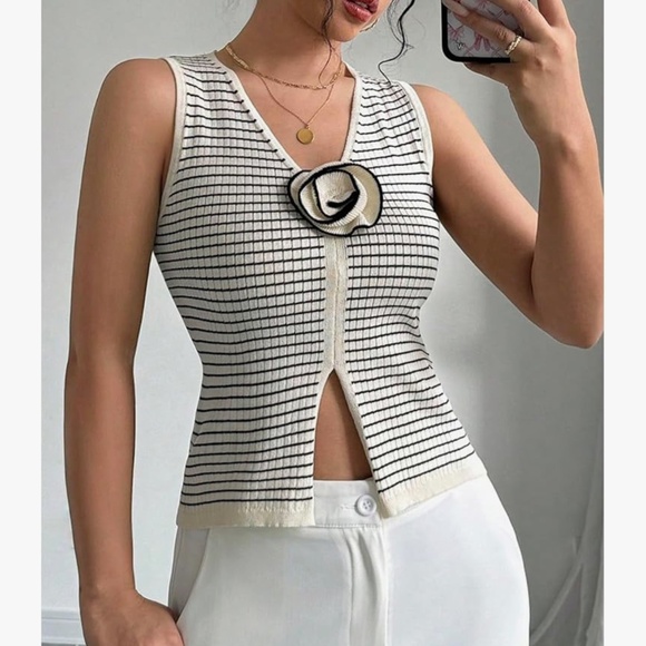 Chic Nation Sweaters - Sweater vest split front